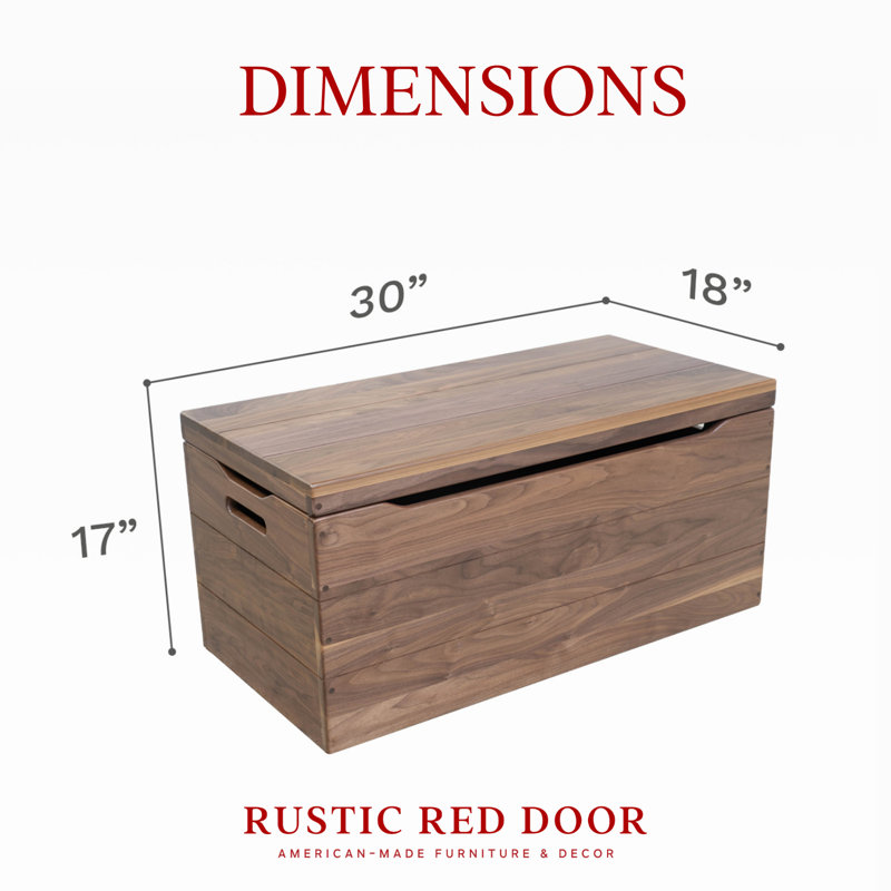 Palmer Walnut Blanket Chest, Natural Stain, 30 Inches, Walnut Wood/Natural Stain