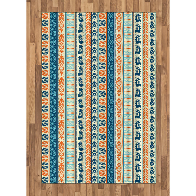 Tribal High Density Long Fiber Poly Threads Decorative Area Rug Carpet, Rectangle 4' x 5'8"
