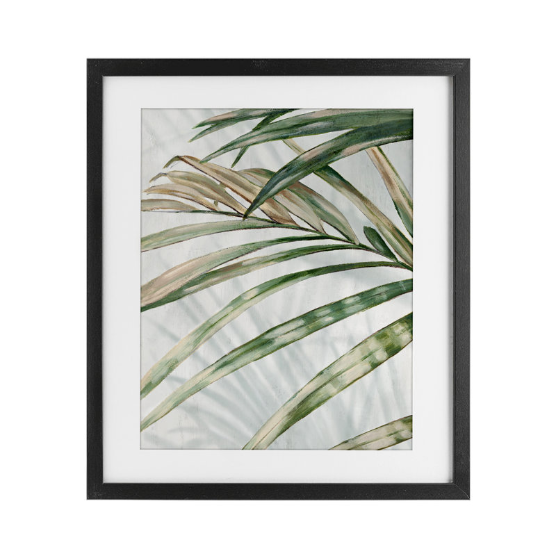 «Frond Impression Leaves», reproduction encadrée sous verre, design par Alex Black, H 16 po x l 13 po, Cadre noir minuit