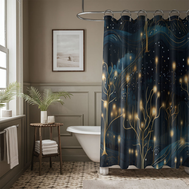 Enchanted Trees - Rideau de douche Premium, H 74 po x l 71 po