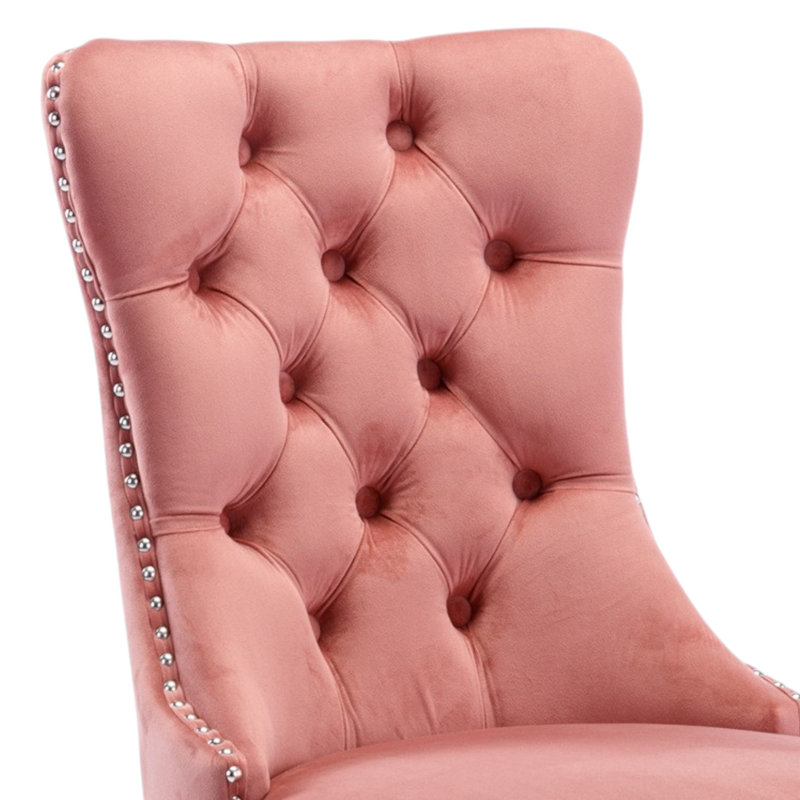 2 Pcs High-End Tufted Solid Wood Contemporary Velvet Upholstered Dining Chair With Wood Legs Nailhead Trim,Upholstered dining room chair,dinning chair,kitchen chair