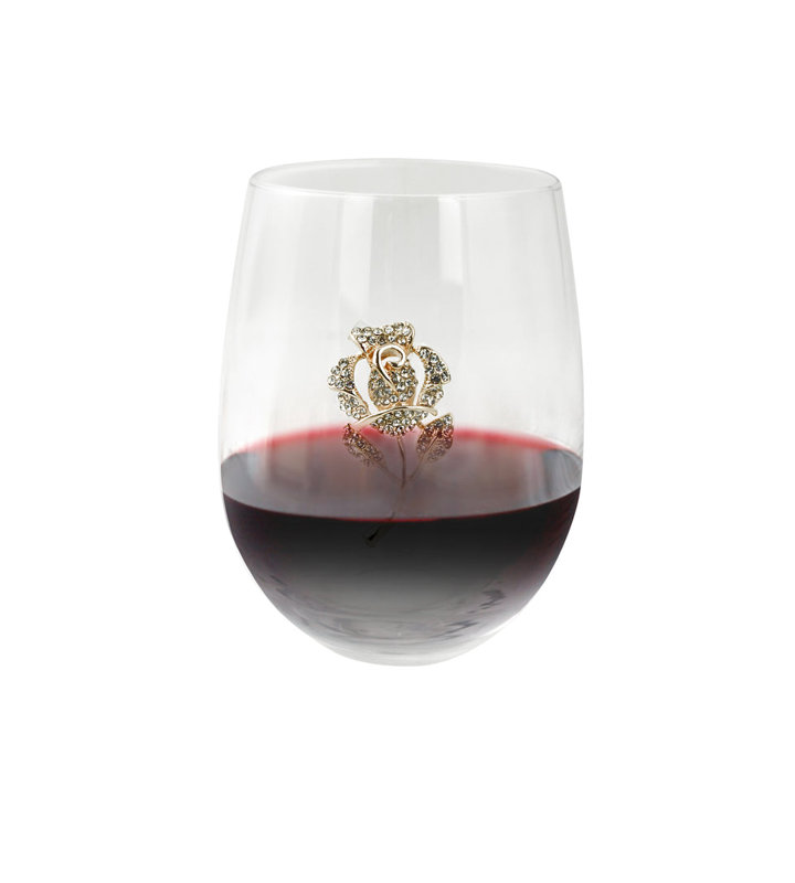 Verre à vin sans pied 18 oz, Or doré