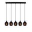 Luminaire suspendu pour îlot de cuisine à 5 lumières à hauteur réglable avec capuchon en verre