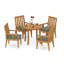 5 Pcs Grade-A Teak Wood Dining Set: 36" Round Table And 4 Caranas Arm Chairs #11Ca0704-1359033990