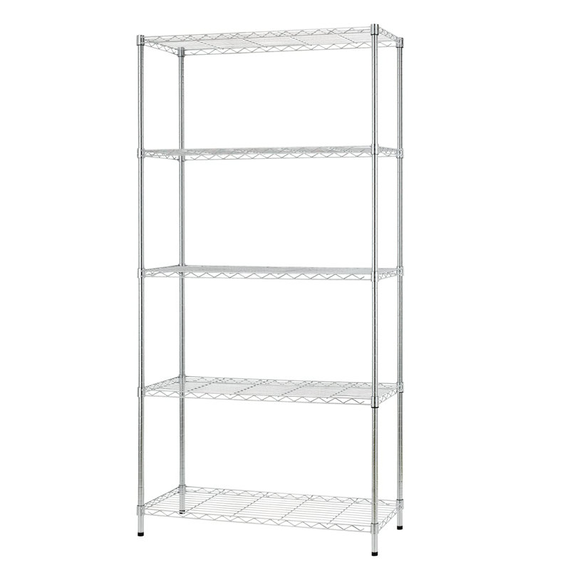 Étagère de rangement ajustable Mullenix pour cuisine, espaces commerciaux et petits garages, Chrome chrome