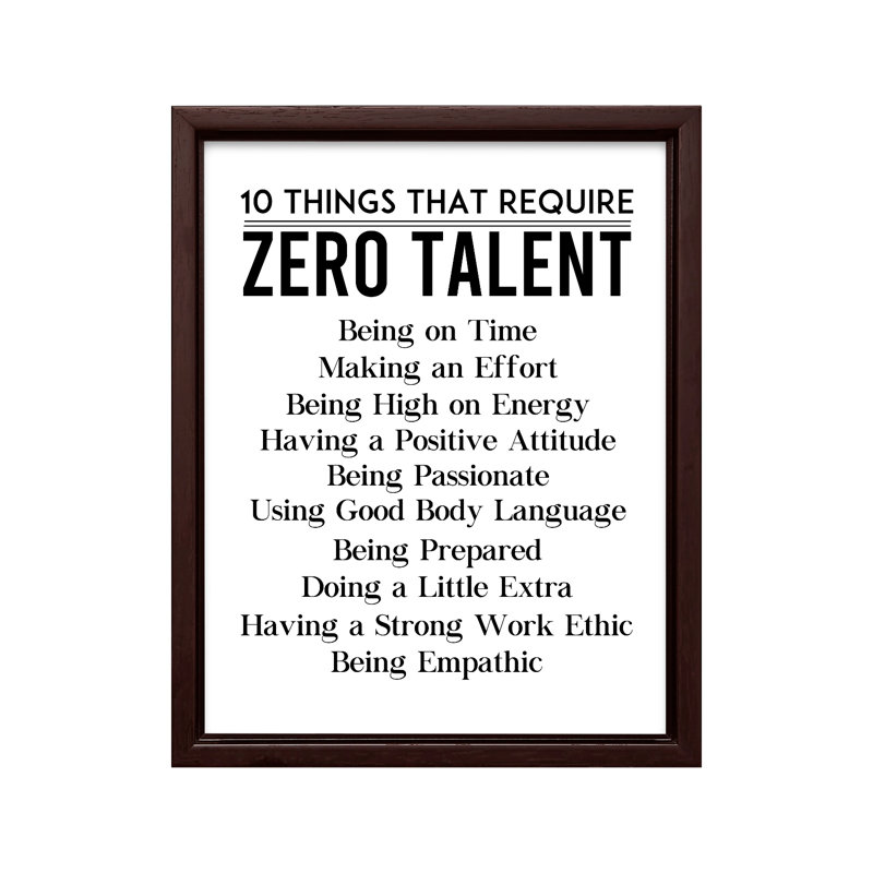 Chose qui requiert 0 talent, Canvas, 16"H x 20"W, Brown Framed