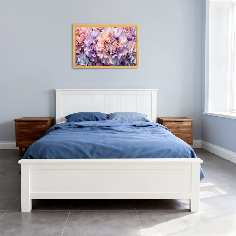 Plantes et fleurs, œillets pastel, impression de motifs floraux, H 12 po x l 18 po, Impression encadrée sans passe-partout