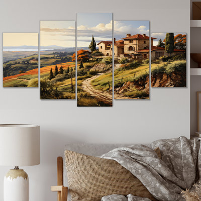 Country Charm Tuscan Splendor - Landscapes Metal Wall Art Set 5