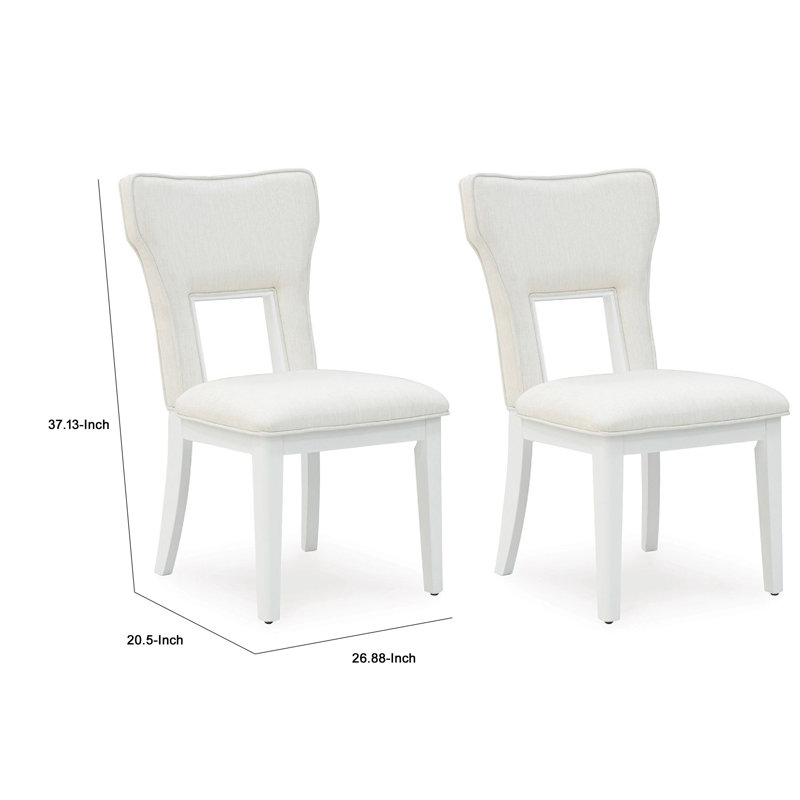 Ensemble de 2 chaises d'appoint Canaal, siège et dossier rembourrés blancs