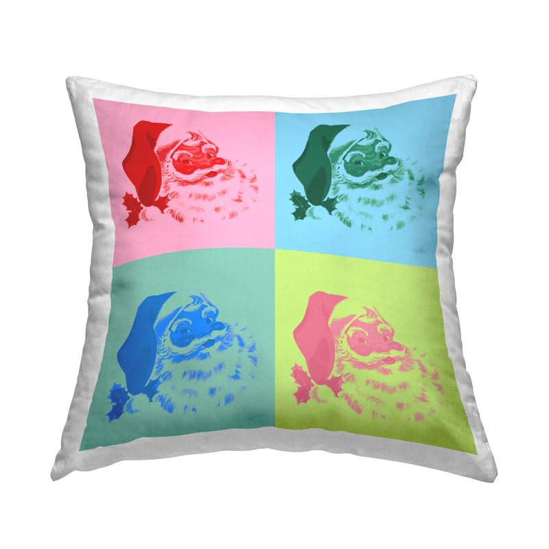 Coussin décoratif "Bold Pop Style Santa Face" par Lil 'Rue