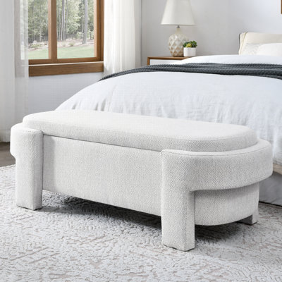 Chenille Upholstered Bench With Large Storage Space For The Living Room, Entryway And Bedroom, Grey, (51.5''X20.5''X17'')