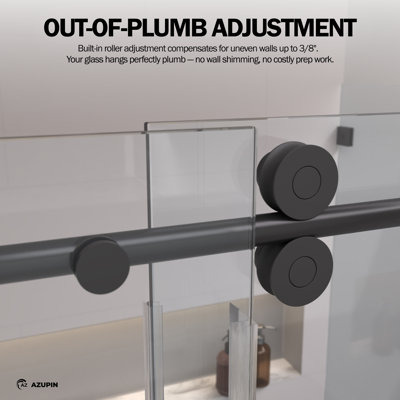 Radiance 60 In. W X 36 In. D X 76 In. H Sliding Frameless Corner Shower Enclosure With Clear Glass