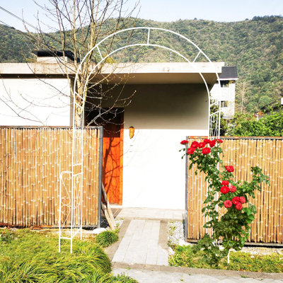 Metal Garden Trellis, 94.5'' Tall, Cream White, Improves Plant Appearance, Outdoor W55'' X H94.5'', Enhances Beauty