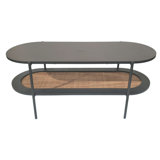 Table basse en forme de capsule multicolore en métal 39,37 po