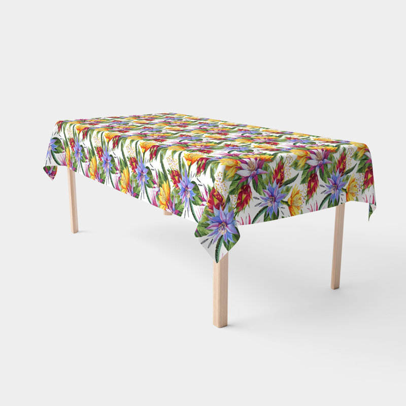 Rectangular Tablecloth, 100% Cotton, Floral 191, 84" x 60"