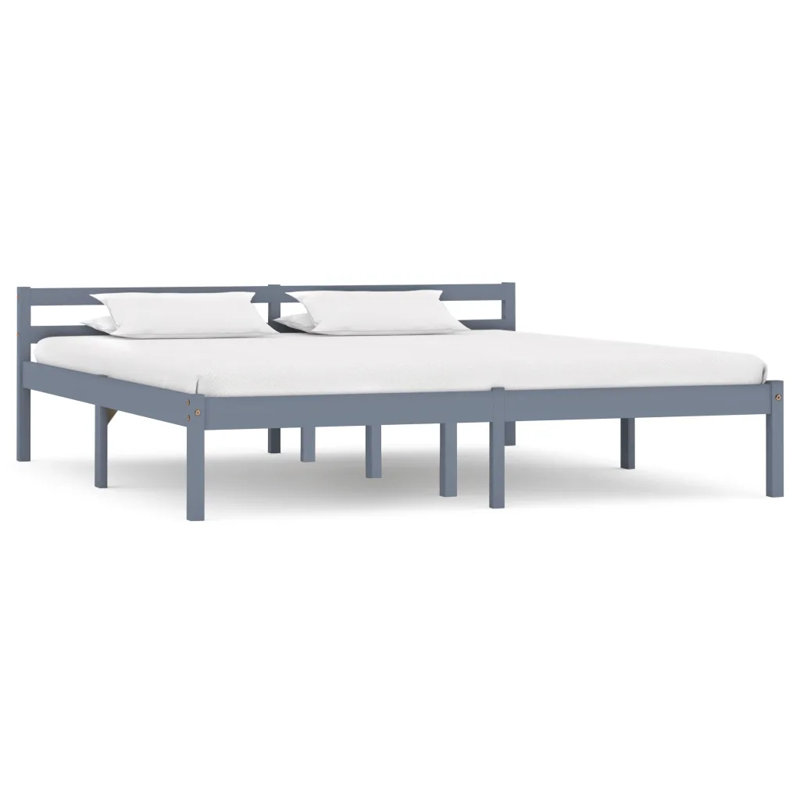 Aaryahi Solid Wood Bed, Super King (6'), Grey