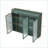 3-Door Arched Wall Mounted Glass Cabinet - Dark Green | Glass+Metal-1991604099