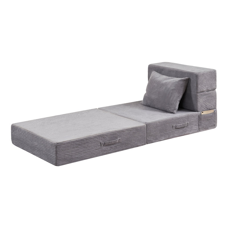 Canapé-lit convertible, canapé-lit simple pliable, Gris clair, Floor Couch Single 26"