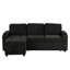 83,5 po en forme de L avec mousse confortable, rangement, porte-gobelets et ports, tiroirs de rangement noirs, supports, structure stable pour ports, look-105259020
