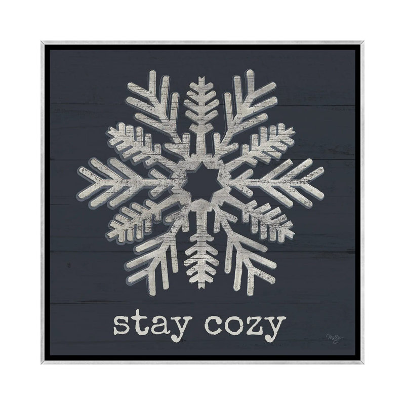 «Stay Cozy Snowflake», reproduction d'art sur toile encadrée, H 18 po x l 18 po, Impression encadrée sans passe-partout