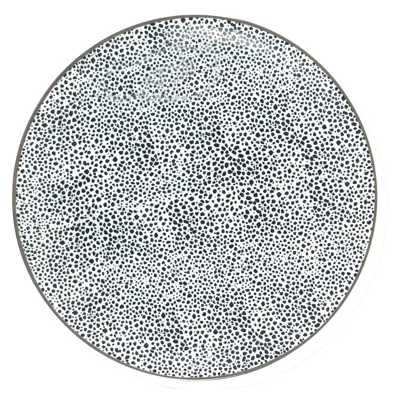 Panthera Handmade Porcelain Appetizer Plate, Black