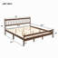 Lit très grand style traditionnel avec tête et pied de lit, lit en bois de pin avec cadre de lit renforcé-131128789-131128792
