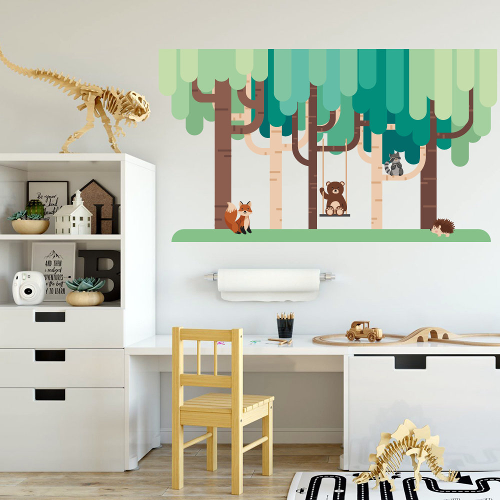 Millwood Pines Wild Forest Animals Easy to Apply Wall Decal | Wayfair