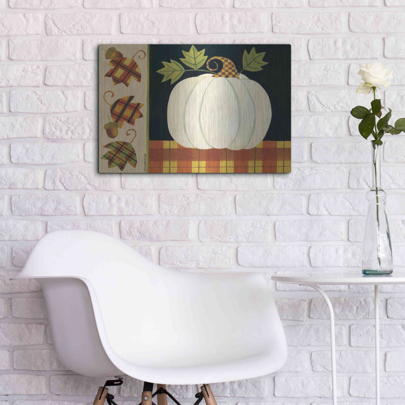«White Pumpkin» par Bernadette Deming, art mural en métal, H 16 po x l 24 po