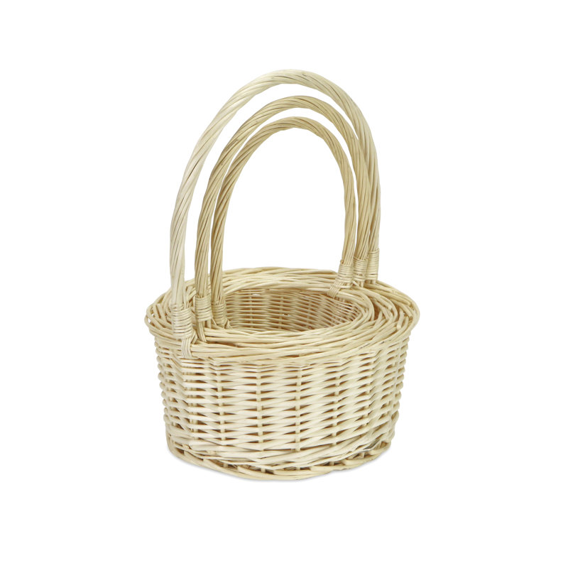 Ensemble de paniers 3 pièces en osier, Brun clair