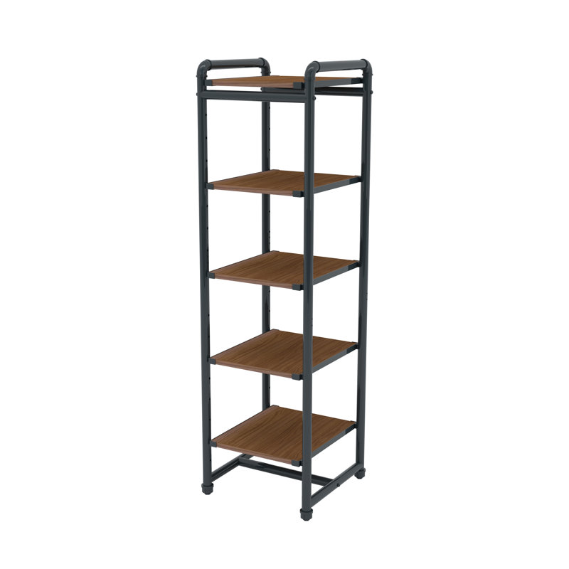 Étagère décorative avec support et étagère, Gris / brun foncé