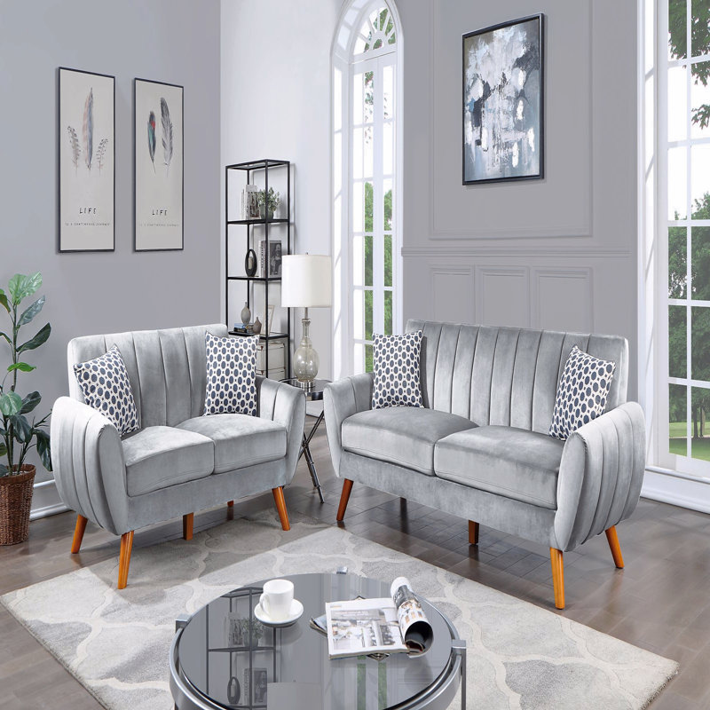 Sofa Set - 2Pc Set, Light Gray