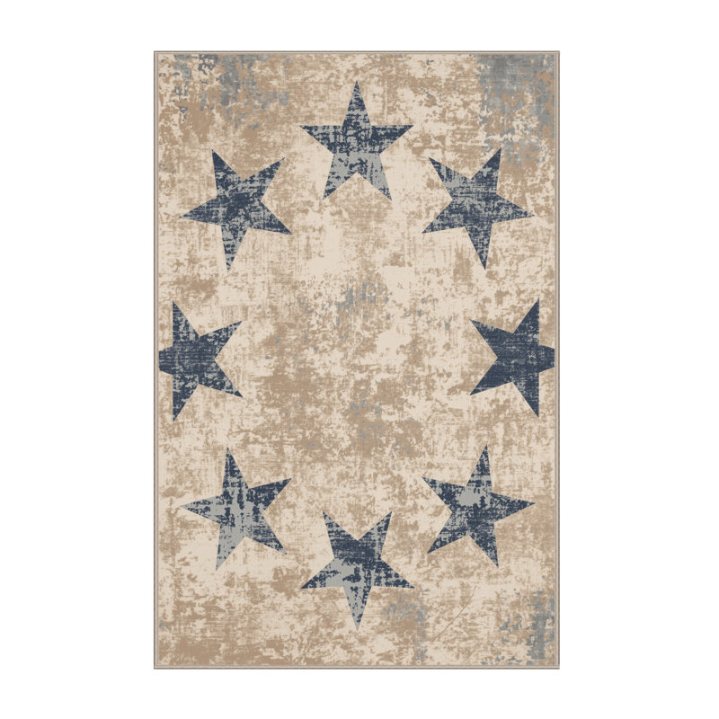 Tapis moelleux moelleux et moelleux abstrait moderne et contemporain Faulk, 7 x 9