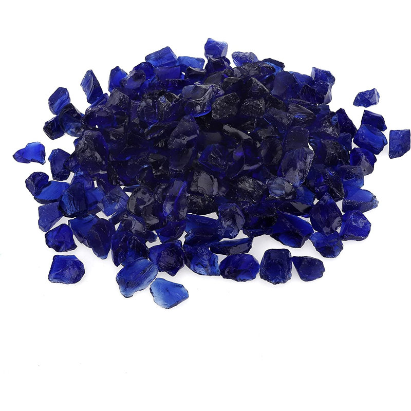 Verre de foyer recyclé 10 lb, Bleu