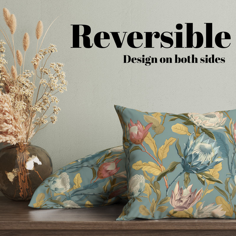 Housse de coussin réversible Floral Maximalist Floral, H 16 po x l 16 po