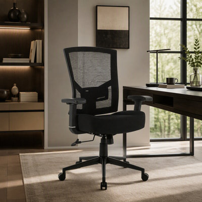 Chaise de bureau ergonomique en filet avec support lombaire réglable, capacité de 600 lb, grande et haute