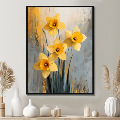 Silent Daffodil Minimalism Flowers II - Daffodils Canvas Prints