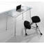 Charissa Glass Top Metal Base Writing Desk
