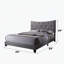  Grand lit Samos en tissu gris