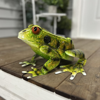 Statue de grenouille américaine en métal vert