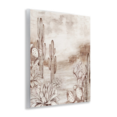 Plaque murale Prickly Elegance Cacti, design par Luna Mavis