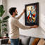 Muscular Figure In Motion Cubism - Print-136674692-136674694