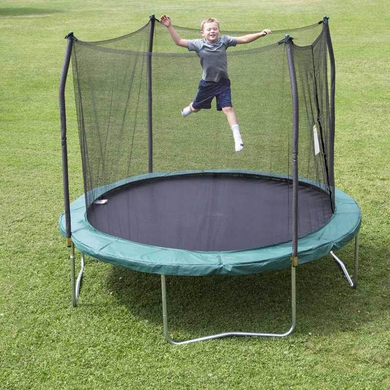 Trampoline rond 10 pi avec enceinte Skywalker Trampolines - vert