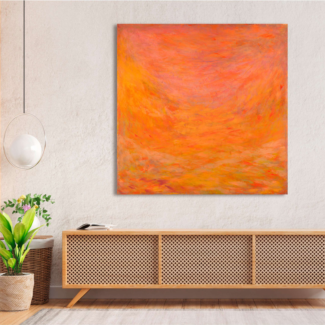 Abstrakte orangefarbene Auroras von Italo Corrado - Leinwanddruck - Wrapped Canvas