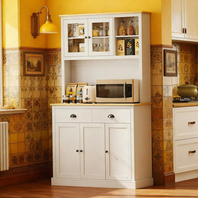 Freestanding Kitchen Cabinet, Wooden Frame Accent Cabinet