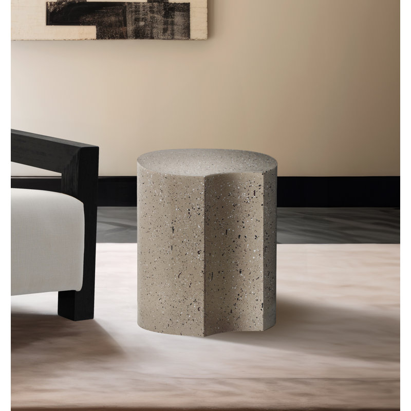 Table de bout Hylie, Taupe / taupe Terrazo, H 20 po x l 18 po x P 18 po