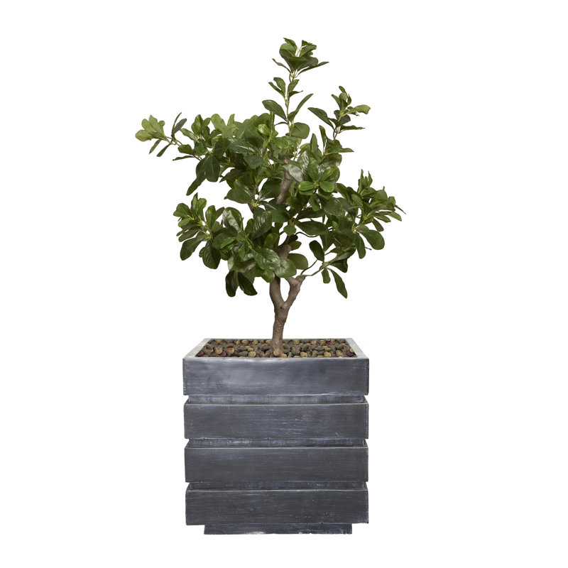 Ficus artificiel en pot 38 po Panama, Gris