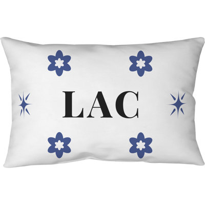 LA Colours Blue White Red Spun Polyester Pillow 25 inch x 18 inch