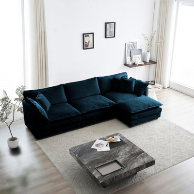 Chenille modulaire avec réversible en bleu - Mousse de détente modulaire de luxe et