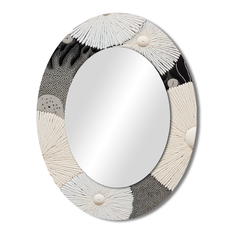 Miroir mural noir et blanc, 43" x 33"