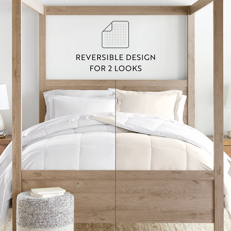 King White Down Alternative Reversible Microfiber Comforter Set